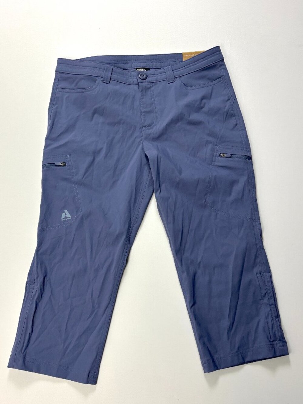 Eddie Bauer Womens WR Guide Capri Pants Blue Sz 8 Zip Pockets Hiking NWT New